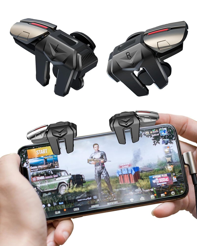 ACEDAYS Mobile Phone Controller for Android & iPhone, 6 Trigger Game Controller Compatible with PUBG Mobile/Knives Out/Call of Duty Mobile, Phone Triggers for Gaming with Sensitive Shoot and Aim - Image 1
